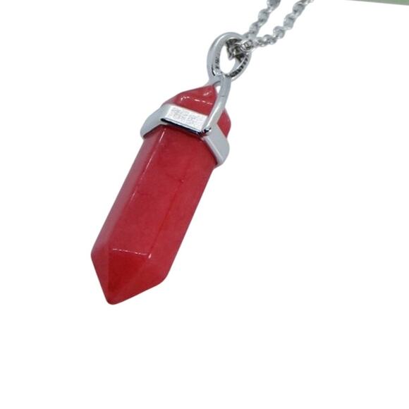 Hot Topic Red Jasper Hexagonal Chakra Pendant Necklace - Picture 1 of 3